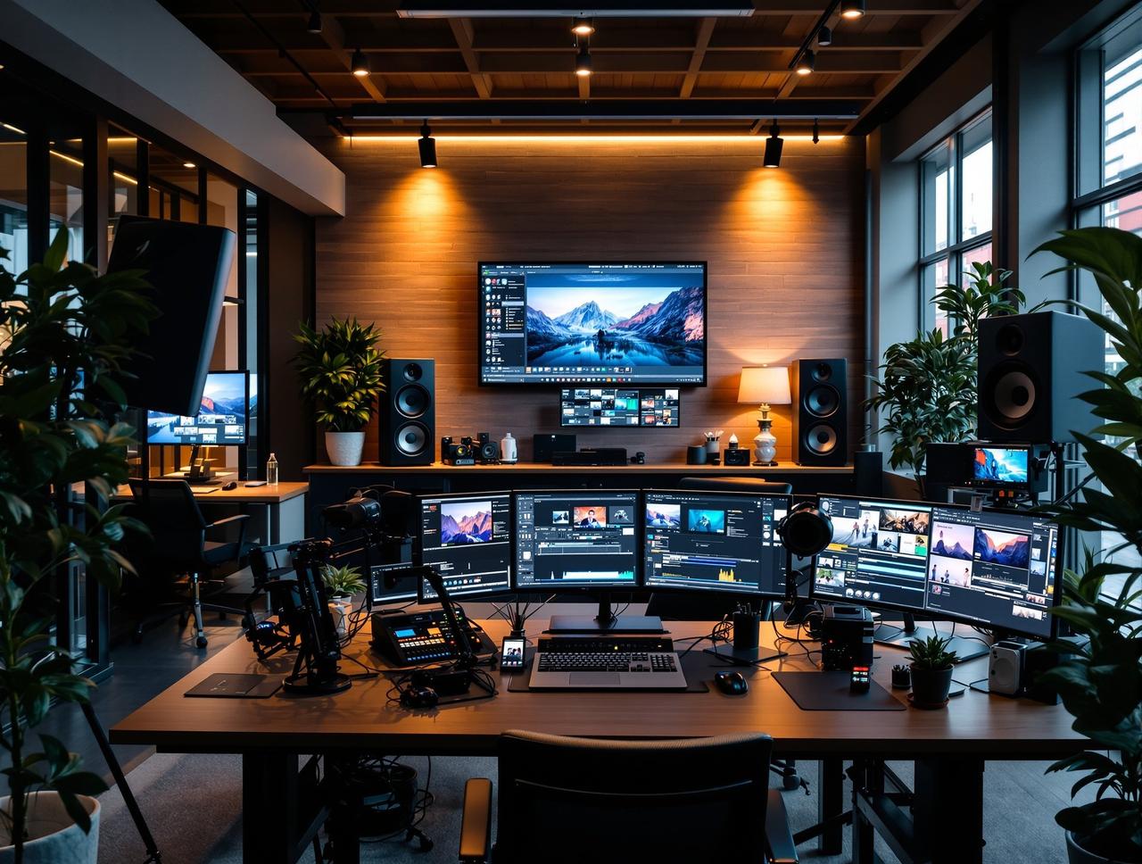 撸撸影视公司团队工作场景